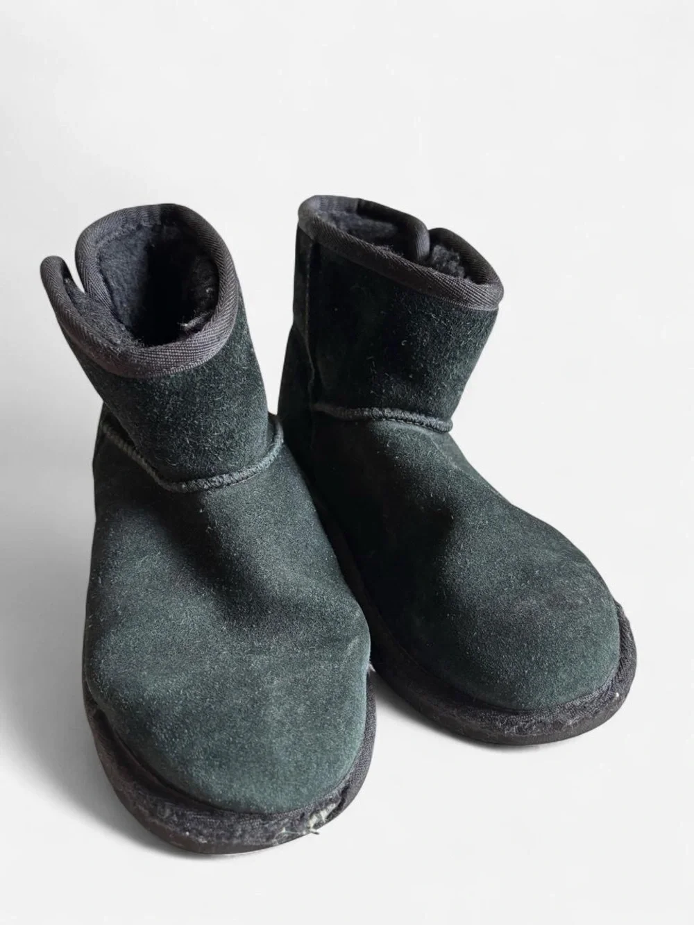 UGG Black Short Suede Boot with side button